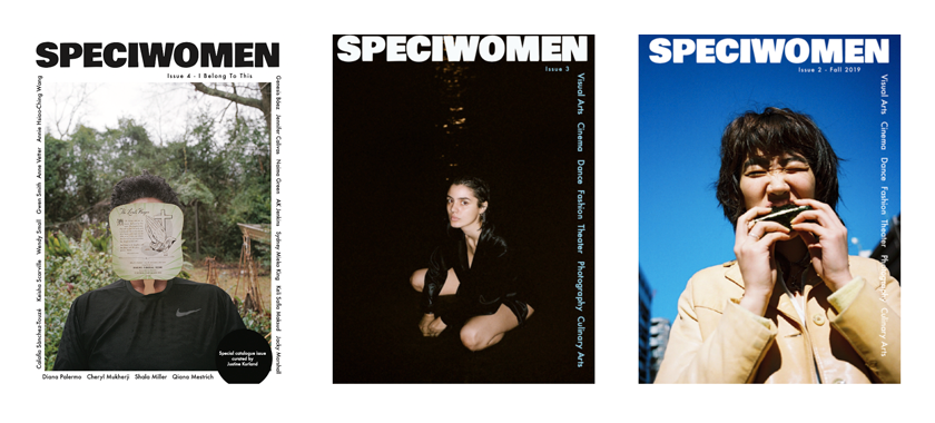 "Speciwomen" magazine covers from issues 2-4.