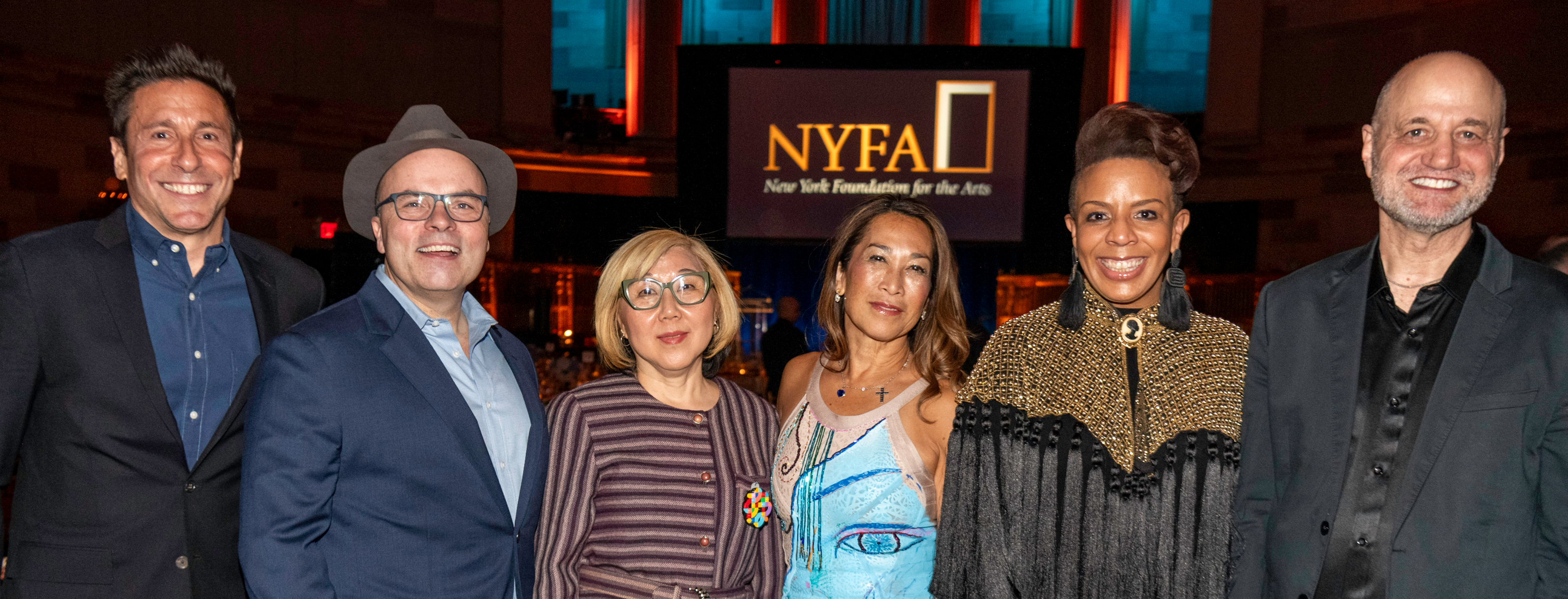 NYFA Board Chair and CEO with 2025 NYFA Hall of Fame Honorees